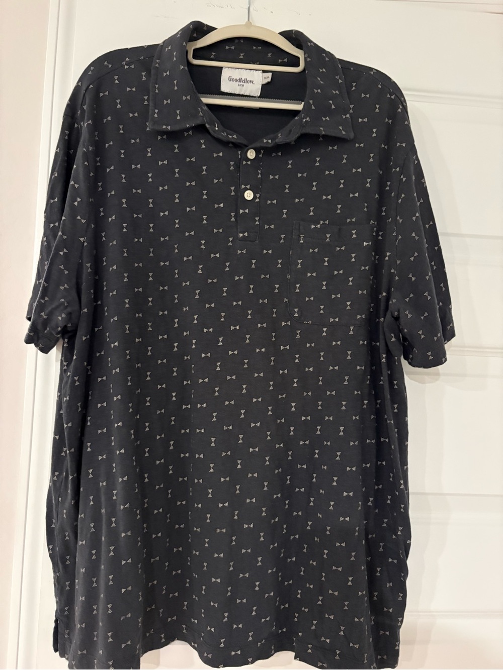 Goodfellow & Co Black Polo with Subtle Geometric Print